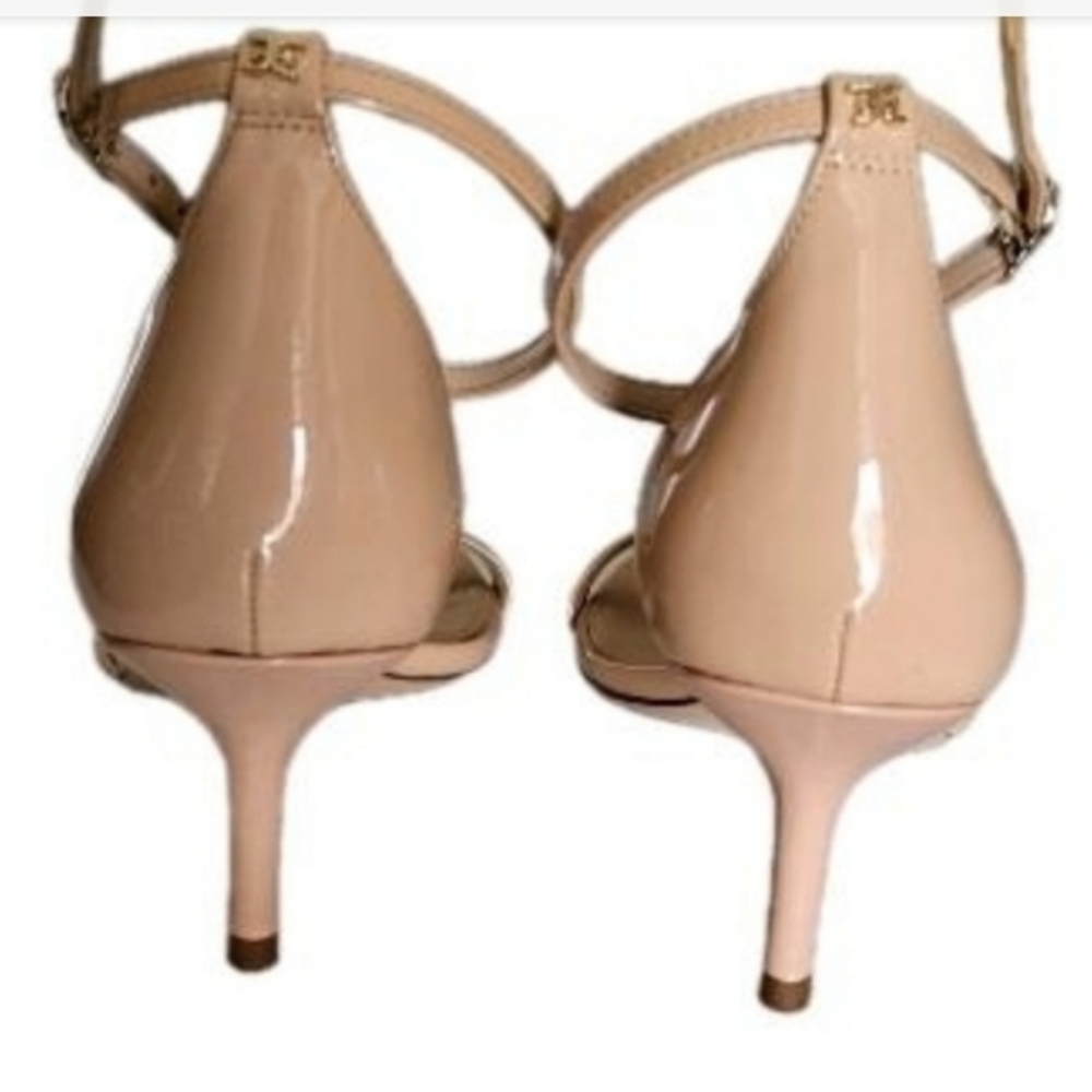 Sam Edelman Kitten Heel Beige Blush Tan Peonie Square Toe High Heel Shoe Women 9 - Picture 10 of 11